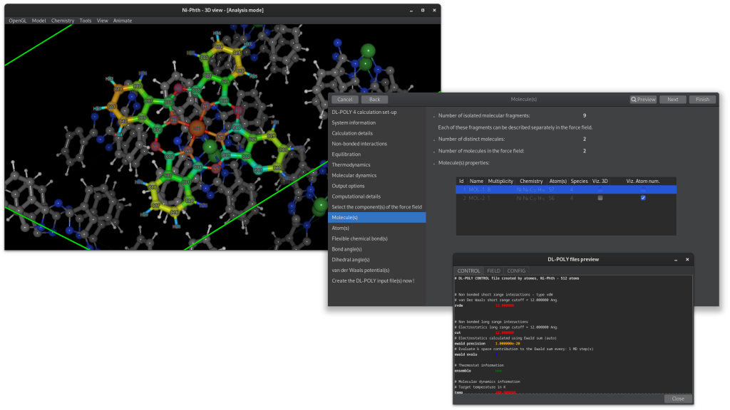 DL-POLY input file preparation using atomes